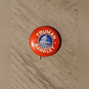 Vintage Truman Barkley Pin Button Collectible Decor [ Read Details ]